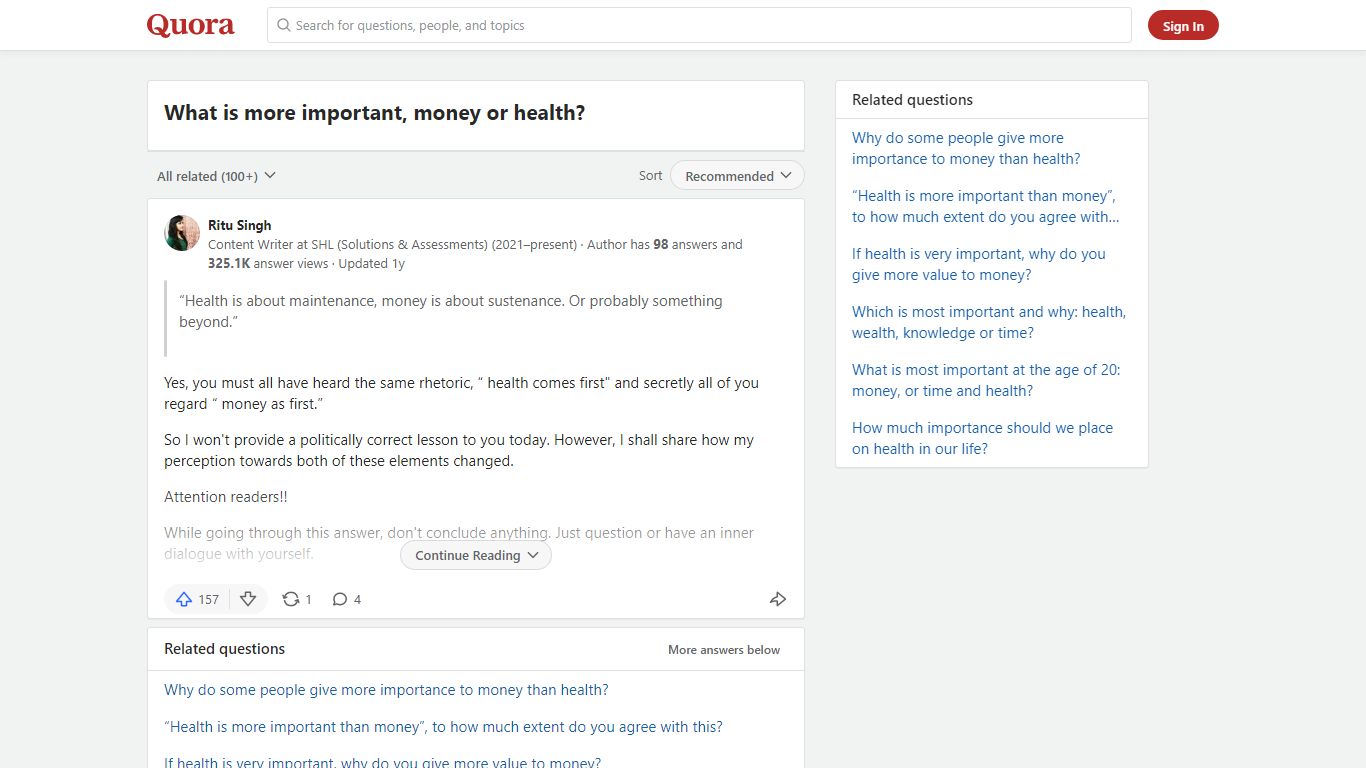 What is more important, money or health? - Quora